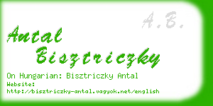 antal bisztriczky business card